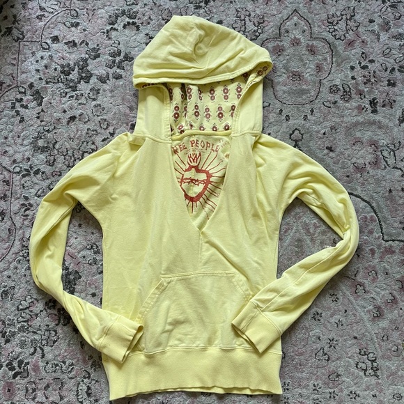 Free People Tops - Yellow Free People Sweatshirt Hoodie